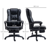 easycomfort easycomfort sedia da ufficio ad altezza regolabile con 6 punti massaggianti in finta pelle 68 5x68 5x113 121 cm nera