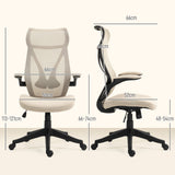 easycomfort easycomfort sedia da ufficio con braccioli ribaltabili altezza regolabile e schienale inclinabile beige