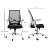 easycomfort easycomfort sedia da ufficio ergonomica ad altezza regolabile in tessuto effetto lino 62 5x55x94 104 cm bianco e nero