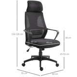 easycomfort easycomfort sedia da ufficio reclinabile con poggiatesta e supporto lombare in poliestere 64x55x116 126 cm nero