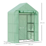 easycomfort easycomfort serra da giardino in acciaio e plastica pe con 4 ripiani funi e picchetti 141x72x191 cm verde