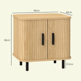 easycomfort easycomfort set 2 comodini in stile nordico con ripiano a 2 livelli in legno e acciaio 48x40x48 cm nero e rovere