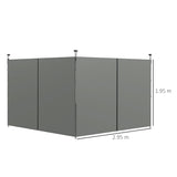 easycomfort easycomfort set 2 pareti gazebo 3x3 e 3x6 m in tessuto oxford con porte a cerniera 295x195 cm grigio scuro