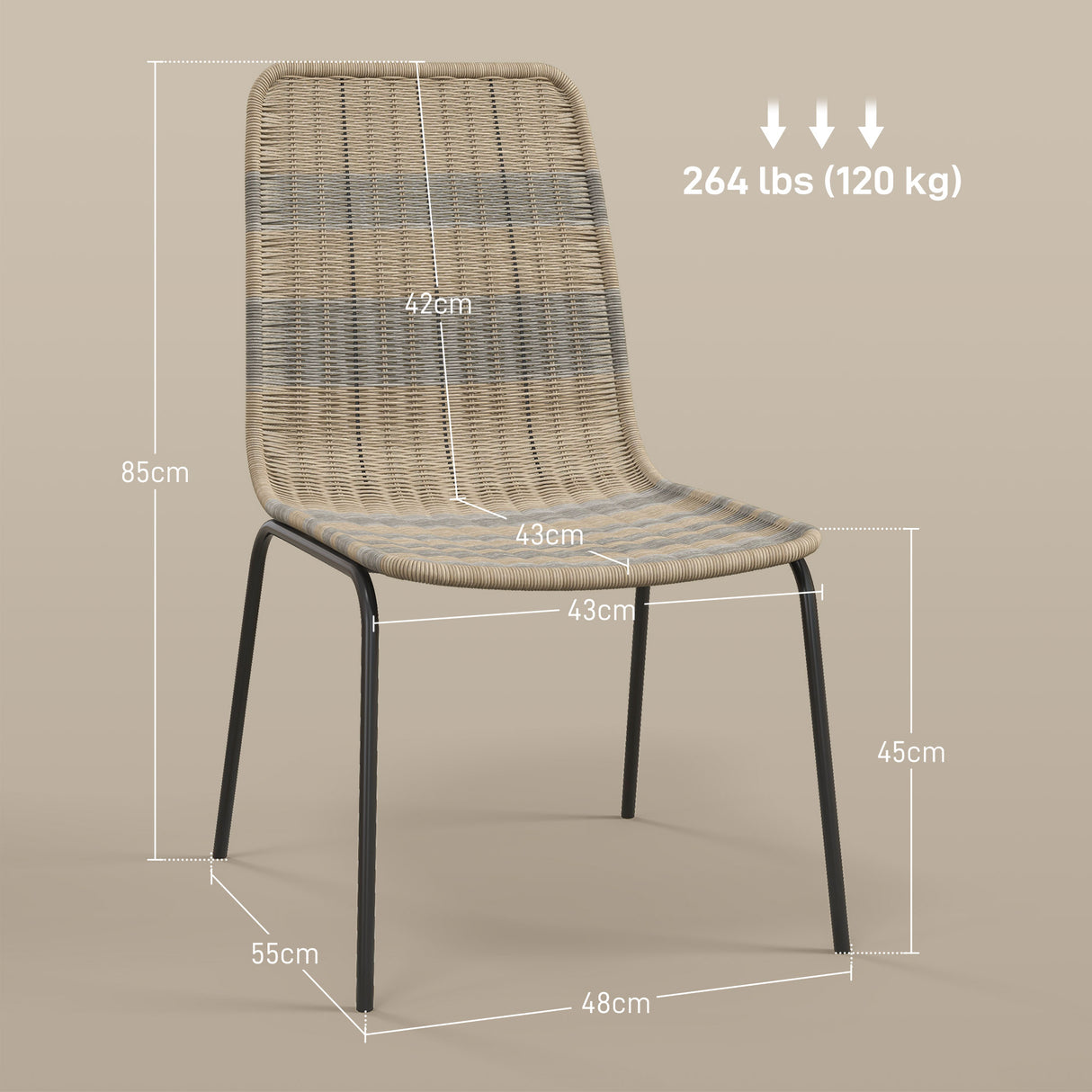 easycomfort easycomfort set 2 sedie da giardino e interno stile boho con schienale basso e rivestimento in rattan pe giallo