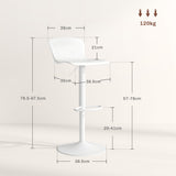 easycomfort easycomfort set 2 sgabelli da bar con schienale girevoli e con altezza regolabile polipropilene bianco