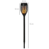 easycomfort easycomfort set 4 faretti da esterno led a energia solare con 4 picchetti in plastica 12x72 cm nero