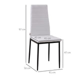 easycomfort easycomfort set 4 sedie imbottite per soggiorno o sala da pranzo sedie da cucina moderne in metallo e tessuto bianco