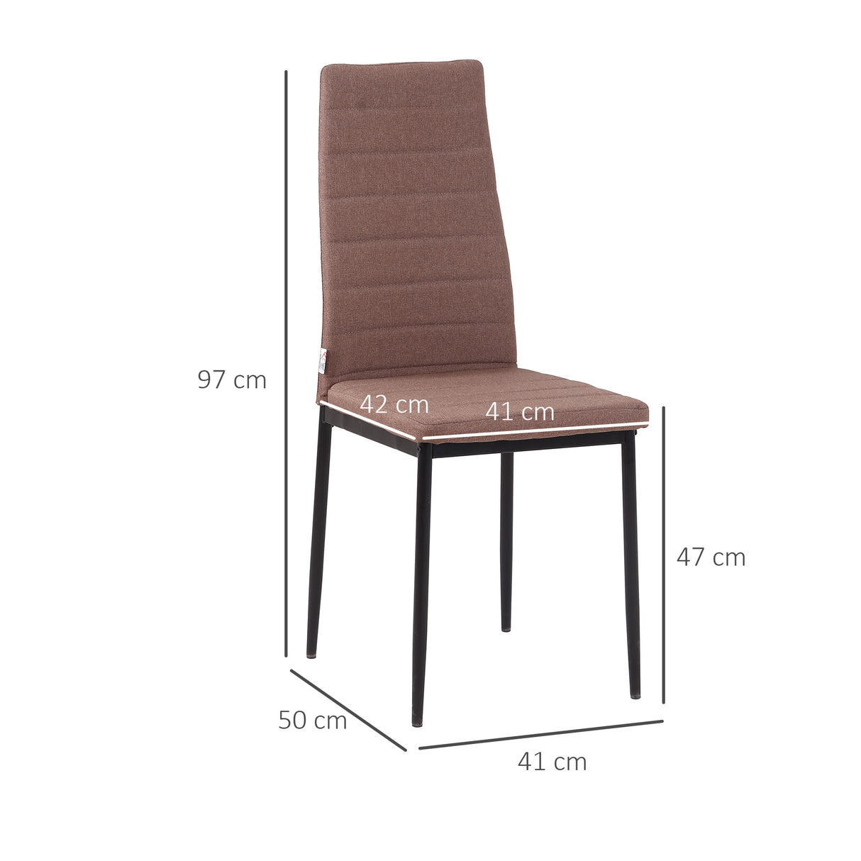 easycomfort easycomfort set 4 sedie imbottite per soggiorno o sala da pranzo sedie da cucina moderne in metallo e tessuto cachi