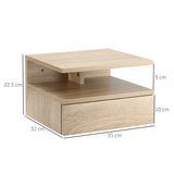 easycomfort easycomfort set da 2 comodini moderni sospesi con cassetto e ripiano in legno 35x32x22 5cm rovere