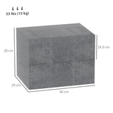 easycomfort easycomfort set di 2 comodini sospesi con 2 cassetti moderni e salvaspazio 40x29x30 cm grigio cemento
