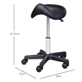 easycomfort easycomfort sgabello girevole a sella con ruote e altezza regolabile imbottito e rivestito in finta pelle nero