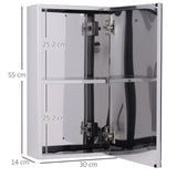 immagine-3-easycomfort-easycomfort-specchiera-bagno-in-acciaio-con-anta-e-vano-contenitore-a-2-ripiani-55x14x30cm