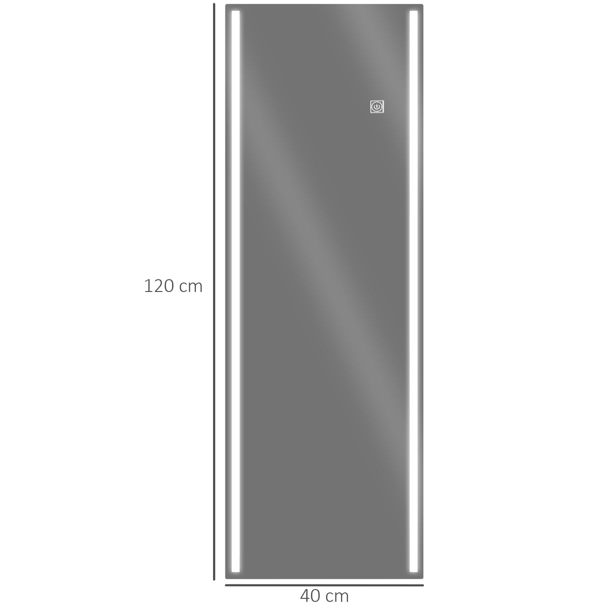 easycomfort easycomfort specchio da parete rettangolare con luci led regolabili e interruttore touch 40x120cm