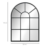 easycomfort easycomfort specchio moderno a parete e a forma di arco 70x50 cm per camera da letto e soggiorno in metallo nero e vetro