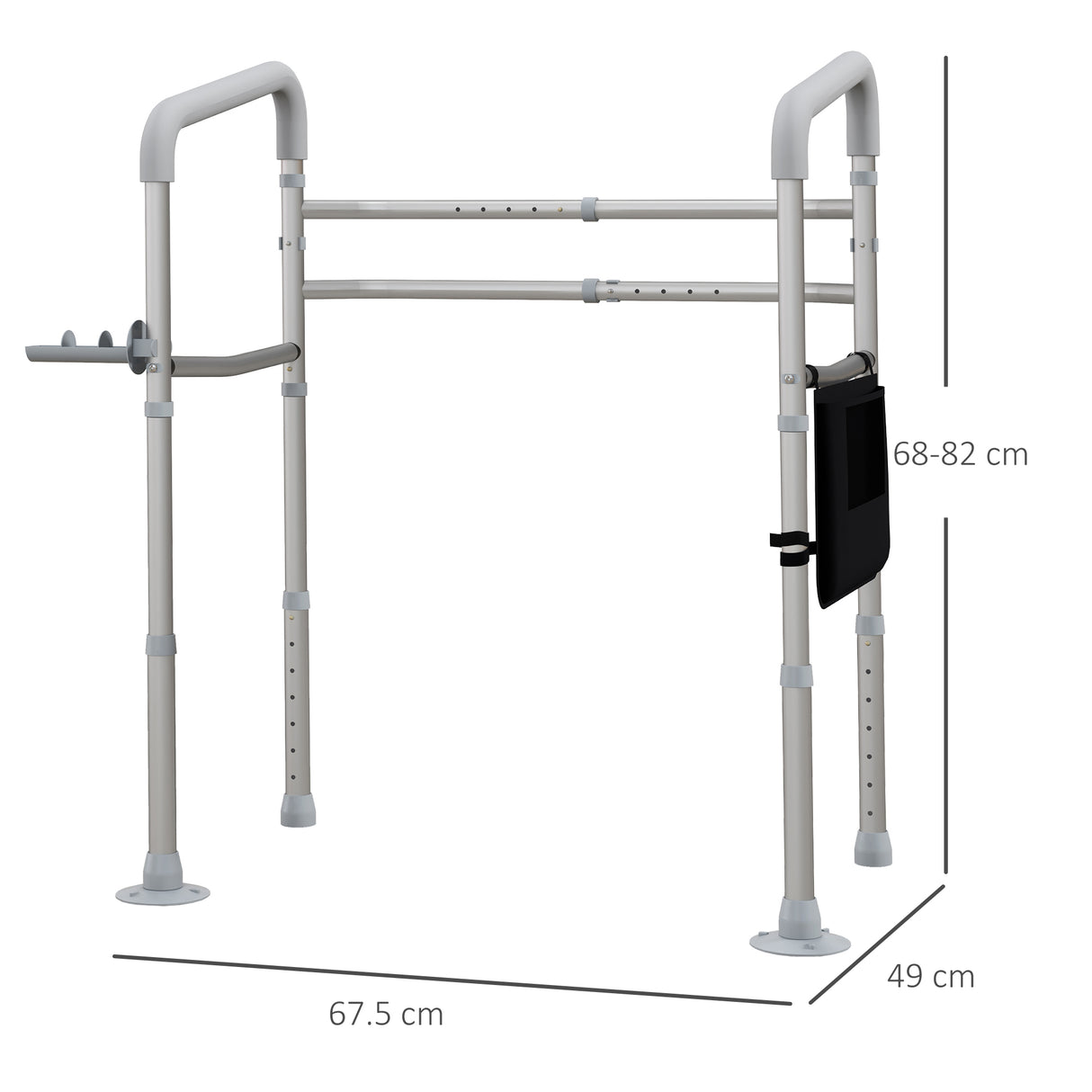 easycomfort easycomfort supporto water con braccioli regolabile in altezza e larghezza con 2 piedini a ventosa