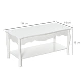 easycomfort easycomfort tavolino da salotto con ampio ripiano portaoggetti inferiore in legno 94x44x43cm bianco ean 8054144137254