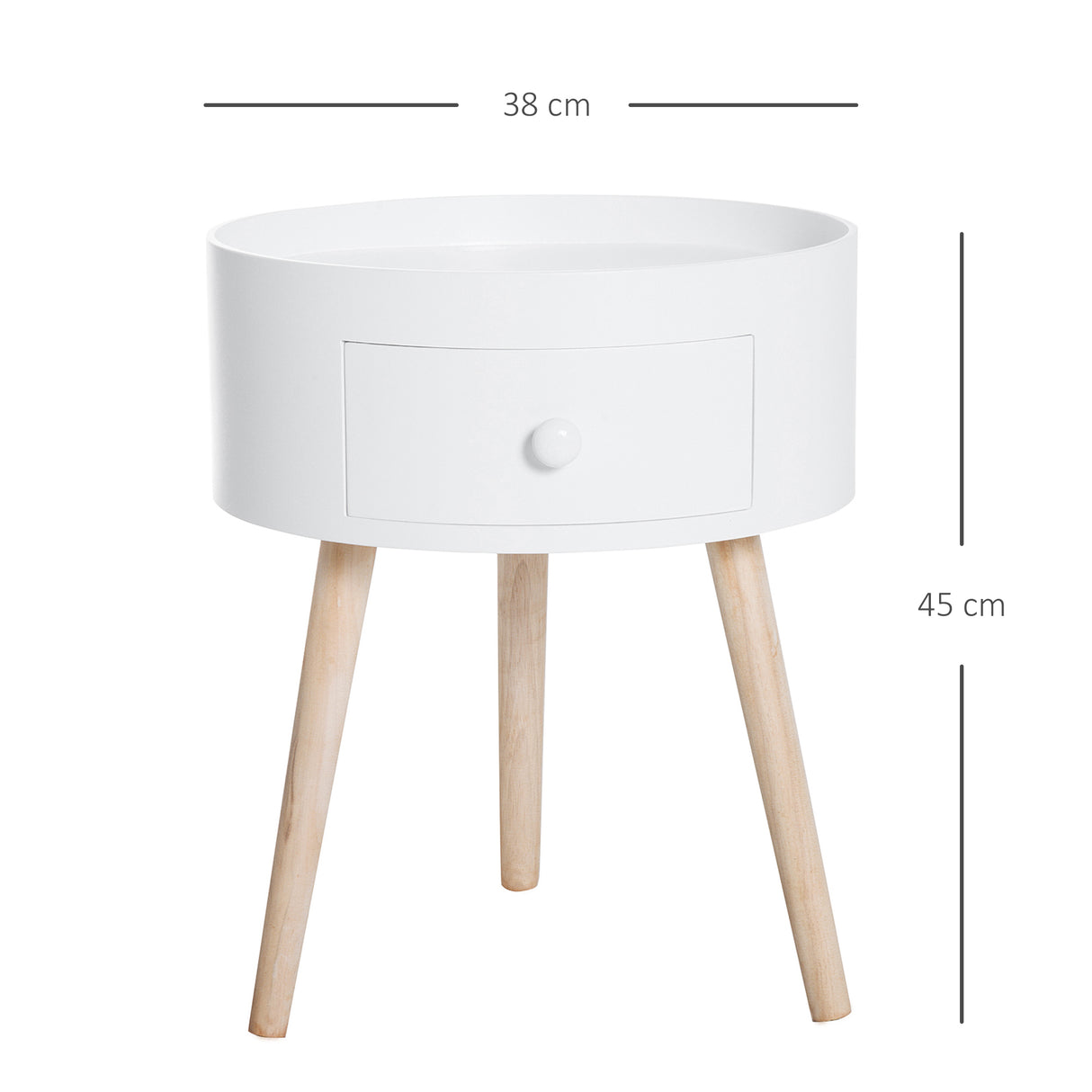 easycomfort easycomfort tavolino da salotto moderno in legno tavolino rotondo con cassetto tavolino da caffe per soggiorno e camera bianco ean 8054111846318