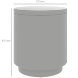 easycomfort easycomfort tavolino multiuso con secchiello ghiaccio e coperchio in cemento e acciaio inox 37 5x43 5 cm grigio chiaro