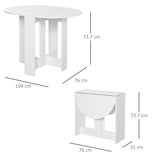 easycomfort easycomfort tavolo pieghevole da pranzo a 2 ribalte tavolo da pranzo allungabile in legno salvaspazio per cucina e soggiorno 104x76x73 7 cm bianco ean 8054111848039