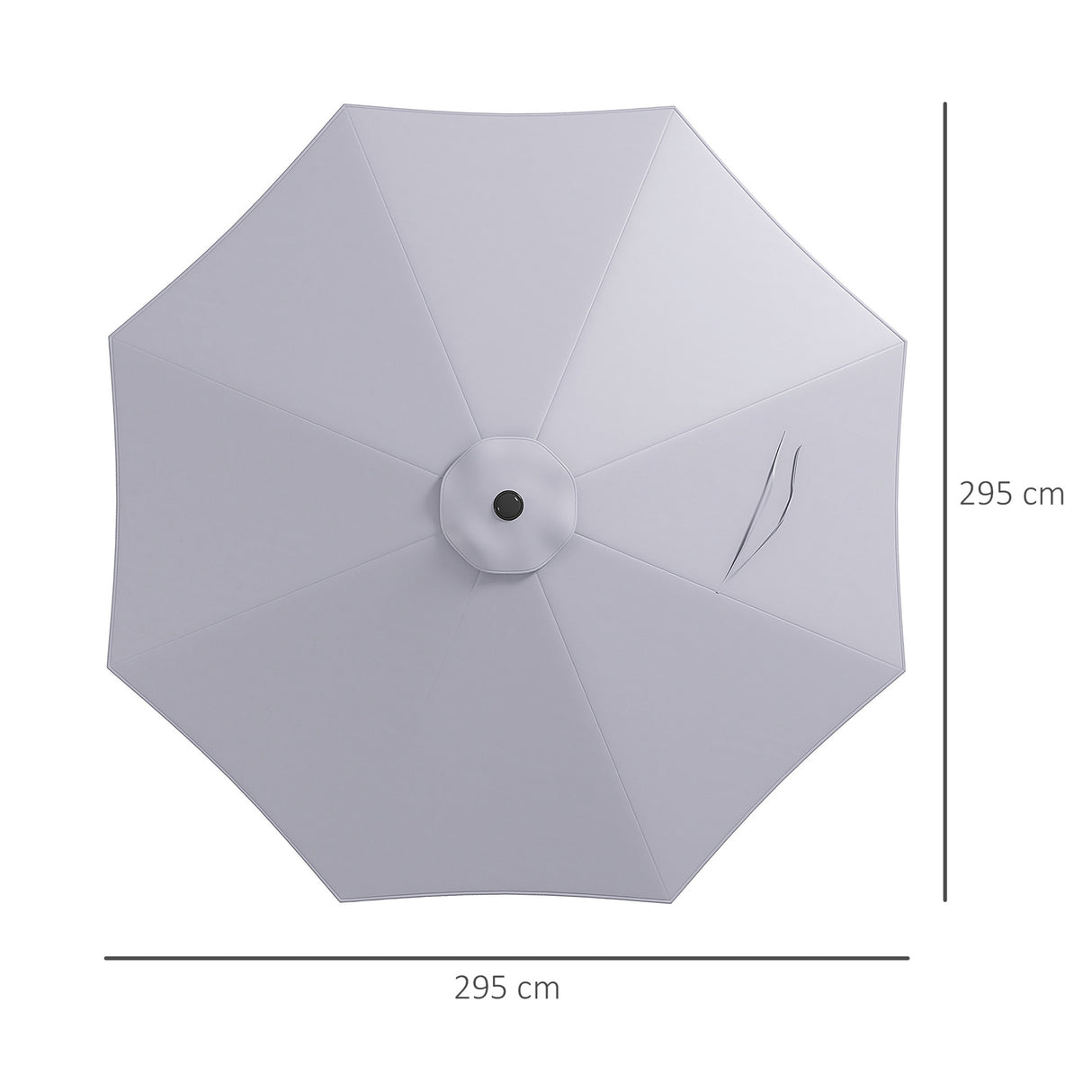 easycomfort easycomfort telo per ombrellone da 295 cm in poliestere grigio resistente allacqua con presa daria superiore