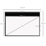 easycomfort easycomfort telo proiettore 100 pollici con telecomando in pvc e metallo 247x7 5x168 cm bianco
