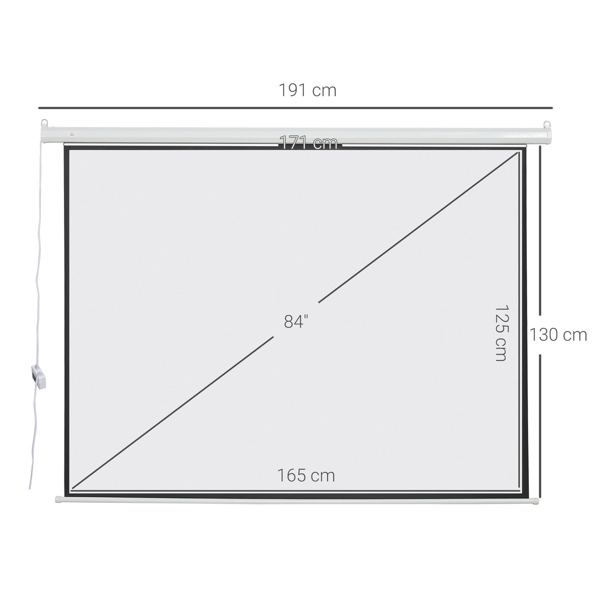 easycomfort easycomfort telo proiettore 84 formato 43 con telecomando in tessuto plastico e metallo 171x130 cm bianco ean 8054111847995