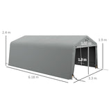 easycomfort easycomfort tendone per auto e feste con 2 finestre laterali in acciaio zincato e pe 618x265330x240 cm grigio chiaro