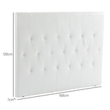 easycomfort easycomfort testiera letto matrimoniale imbottita con design a bottoni in pelle pu e mdf 160x7x120 cm bianco