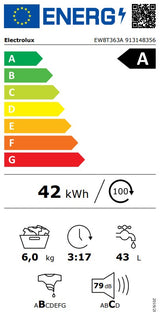 electrolux lavatrice a carica dallalto electrolux ew8t363a 6 kg 1251 giri a89xl40xp60 classe a ultracare system ean 7333394030517