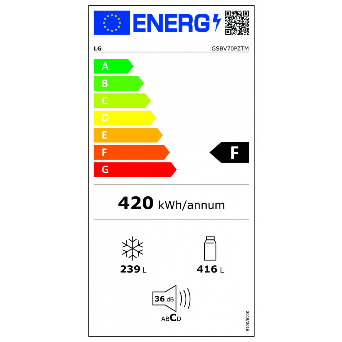 frigorifero side by side a libera installazione lg gsbv70pztm 655 litri classe f