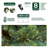 le stelle albero di natale artificiale verde h 180cm x l 120cm super folto con 2000 luci led incorporate e base a croce in metallo