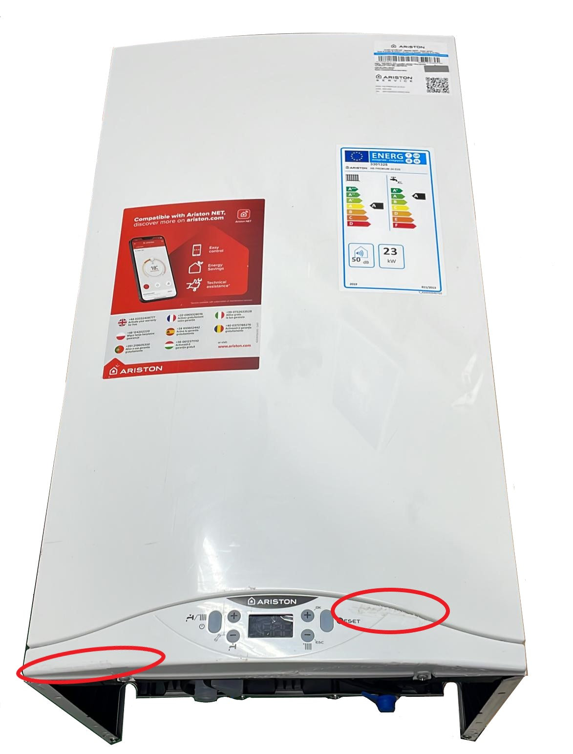 area occasioni caldaia ariston hs premium 24 eu a condensazione completa di kit scarico fumi metano 3301325