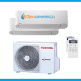 climatizzatore condizionatore dual split inverter toshiba mirai r32 13000_13000 con ras 2m14u2avg e 13_13 btu