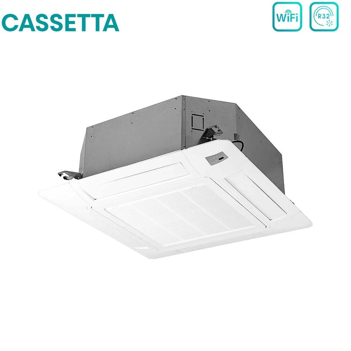 climatizzatore condizionatore hisense dual split inverter a cassetta 9_12 con 2amw42u4rgc r 32 wi fi optional 9000_12000 con telecomando e pannello incluso