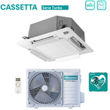 climatizzatore condizionatore hisense inverter a cassetta serie turbo 12000 btu act35ur4rcc8 _ auw35u4rs8 r 32 wi fi optional classe a__ a_ con telecomando e pannello incluso