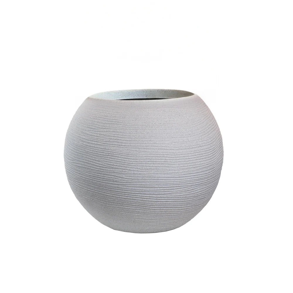 divina garden vaso in resina da esterno interno per piante tondo a sfera di design d 40x33h botticelli beige ean 8056157808978