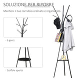 easycomfort easycomfort appendiabiti da terra verticale moderno per ingresso 45x45x180cm nero ean 8054111840163