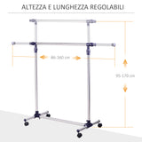 easycomfort easycomfort appendiabiti stender porta abiti singolo per vestiti in acciaio inox su ruote larghezza e altezza regolabili ean 8054111842938