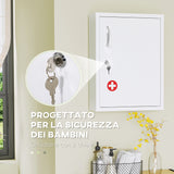 easycomfort easycomfort armadietto medicinali a 3 ripiani con serratura e 2 chiavi in acciaio 40x15x53 5 cm bianco