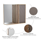 easycomfort easycomfort armadietto pensile per il bagno con mensola e 2 ripiani installazione a parete grigio e rovere 57 x 14 2 x 49 2cm ean 8054111842907