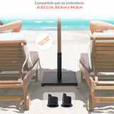 easycomfort easycomfort base per ombrellone quadrata da 18kg per pali da 33 53 8 cm 45x45x39 cm nero