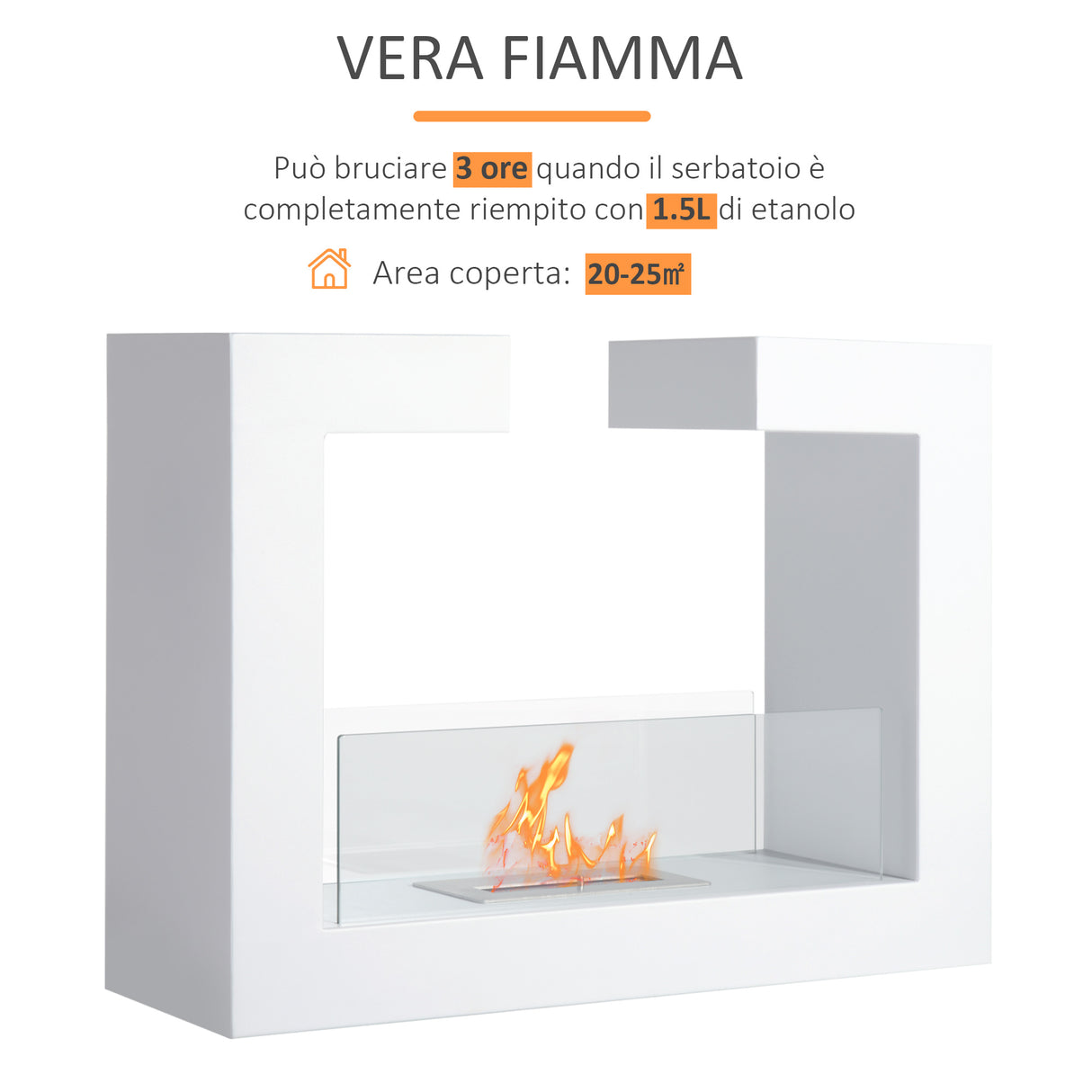 easycomfort easycomfort caminetto a bioetanolo da tavolo 2000w in acciaio inossidabile inodore con vetro 78 x 25 x 58 cm bianco ean 8055776916637