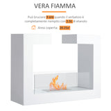 easycomfort easycomfort caminetto a bioetanolo da tavolo 2000w in acciaio inossidabile inodore con vetro 78 x 25 x 58 cm bianco ean 8055776916637