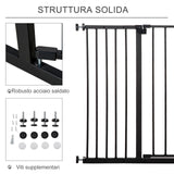 easycomfort easycomfort cancelletto per cani estensibile con viti e ampia apertura in metallo e plastica 76 107x76 cm nero