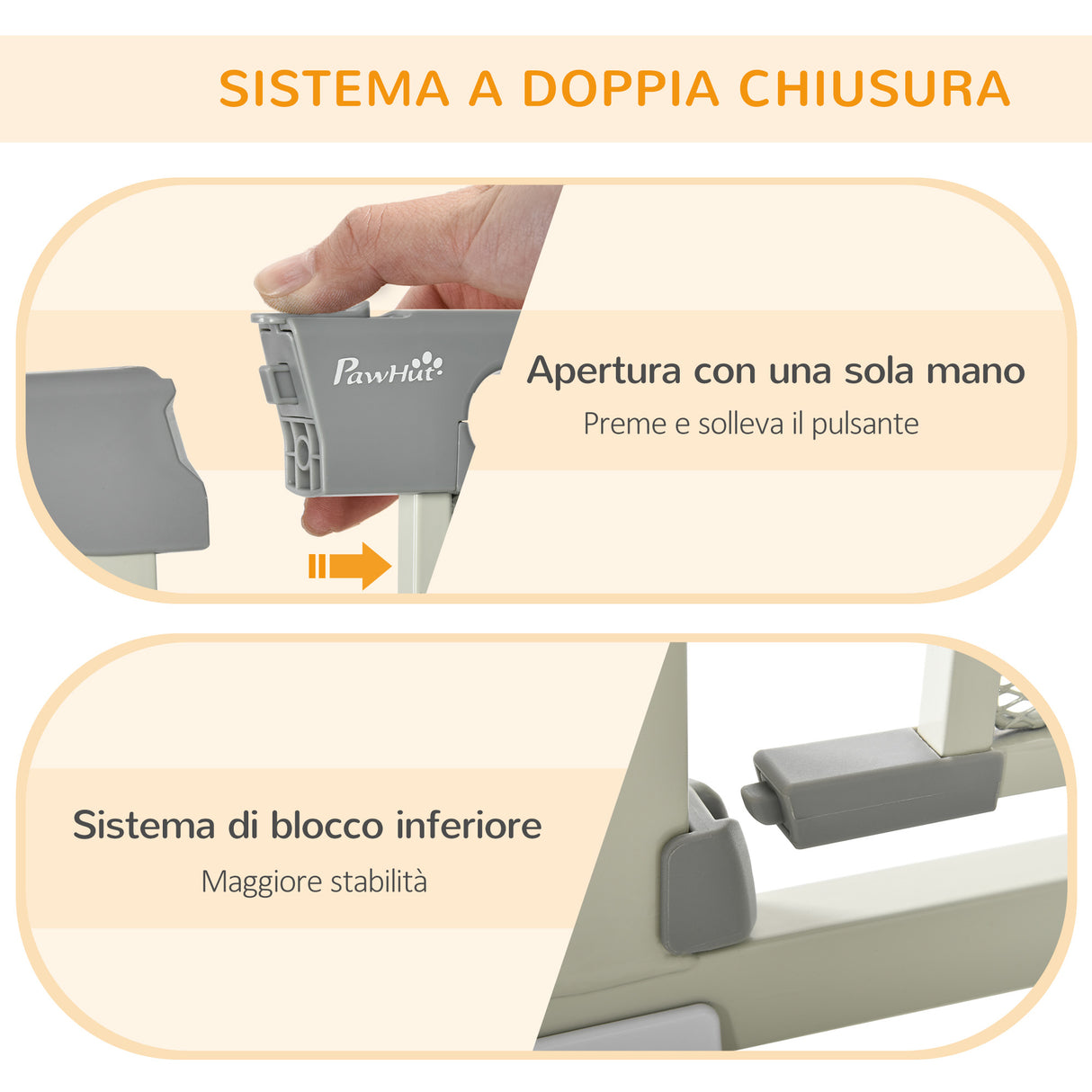 easycomfort easycomfort cancellino per cani estensibile a pressione con chiusura automatica 75 103x76 cm grigio
