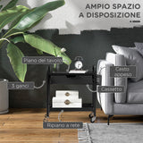 easycomfort easycomfort carrello da cucina con cesto cassetto estraibile e 3 ganci in pp e metallo 61x32 6x58 5 cm nero