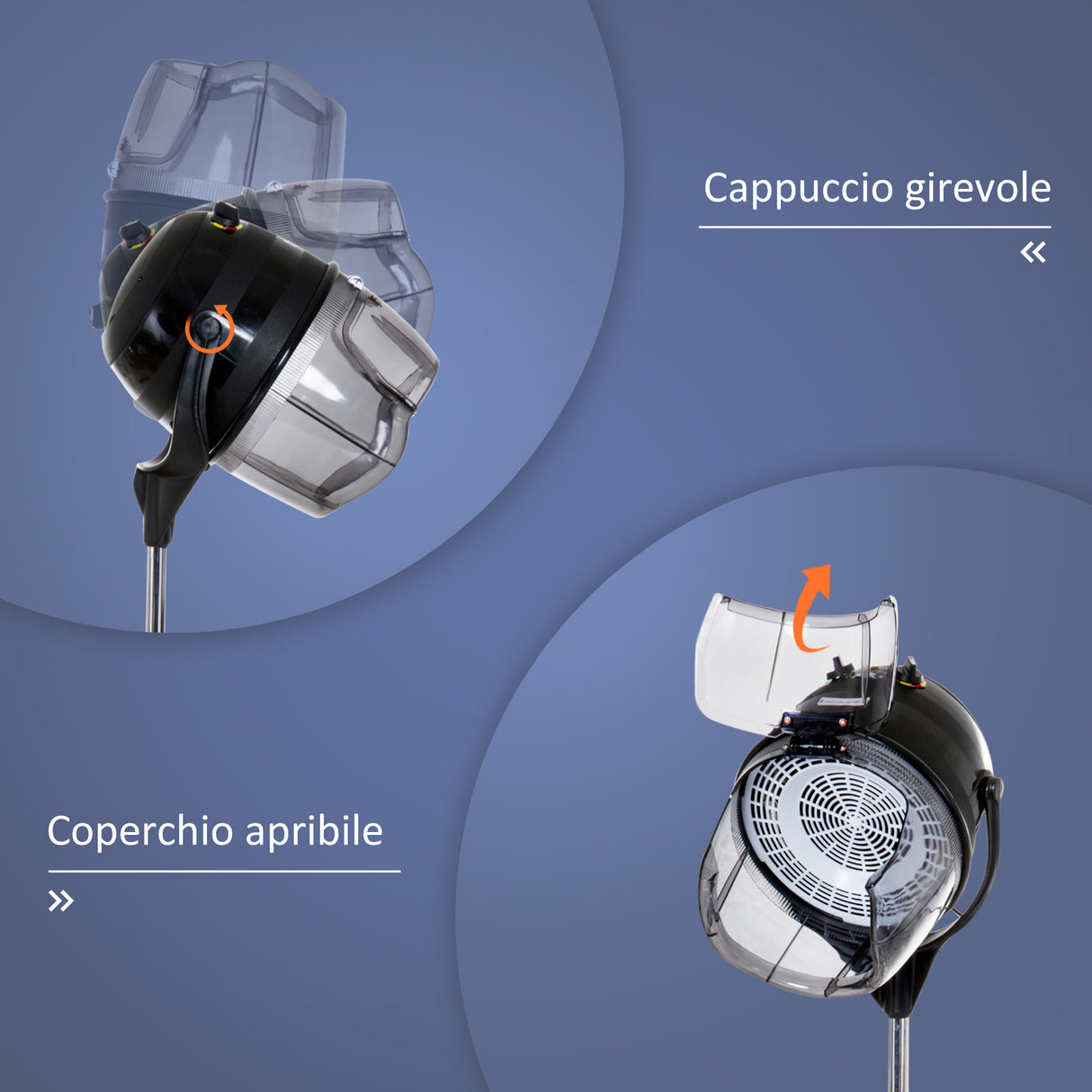 easycomfort easycomfort casco asciugacapelli 1180w ad altezza regolabile con timer 60 minuti e ruote girevoli 65x65x115 165 cm nero