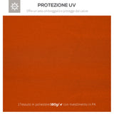easycomfort easycomfort copertura per gazebo 3x3 m a 2 livelli in poliestere resistente con 8 fori di drenaggio rosso ruggine