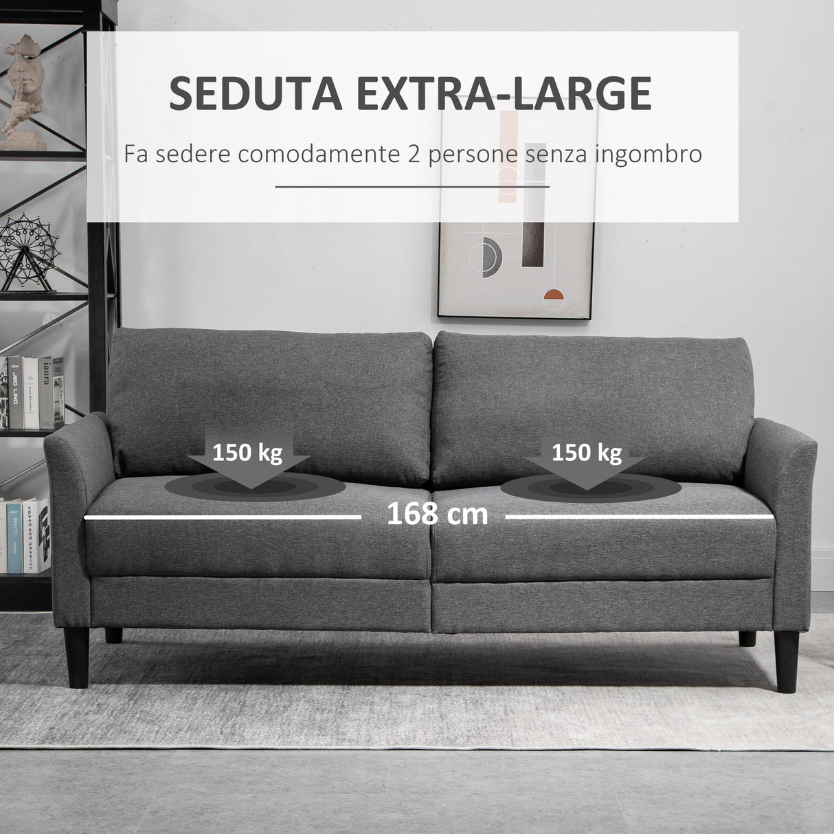 easycomfort easycomfort divano 3 posti economico per casa e ufficio con 4 gambe in metallo divano con braccioli imbottiti tessuto effetto lino grigio