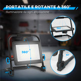 easycomfort easycomfort faretto led da lavoro da 6500k con testa girevole e supporto regolabile in alluminio e metallo 35x20x32 cm nero